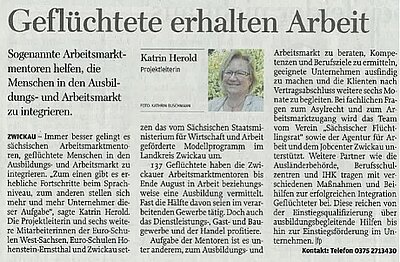 Freie Presse berichtet über die Euro-Schulen Freie Presse berichtet über die Euro-Schulen