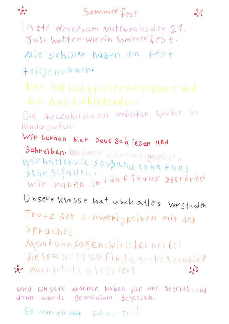 Integration durch Alphabetisierung und gemeinsames Erleben Integration durch Alphabetisierung und gemeinsames Erleben