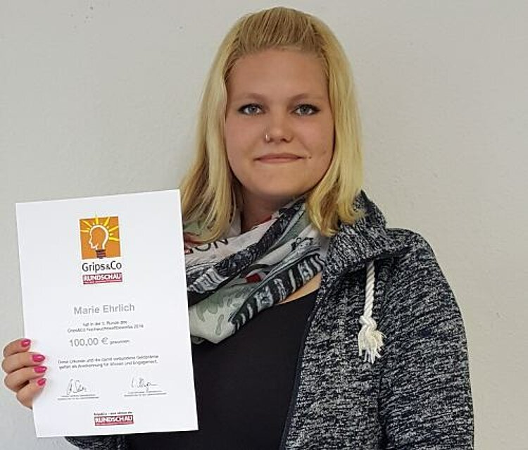 Herzlichen Glückwunsch zum Gewinn im "Grips&Co"-Nachwuchswettbewerb Herzlichen Glückwunsch zum Gewinn im "Grips&Co"-Nachwuchswettbewerb