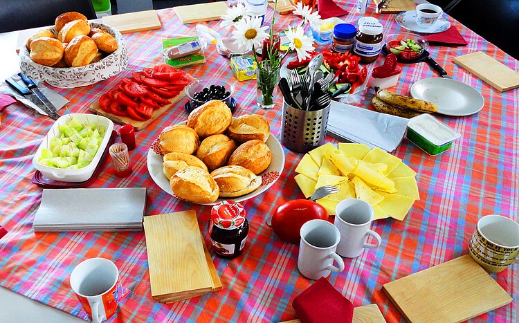 Sprachfrühstück mit den Teilnehmern des Integrationskurses