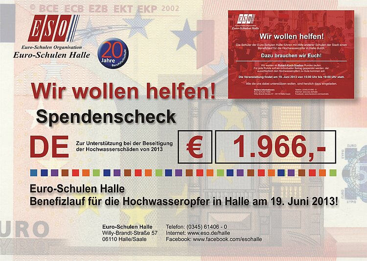 Offizielle Spendenübergabe für Hochwasseropfer der Stadt Halle Offizielle Spendenübergabe für Hochwasseropfer der Stadt Halle