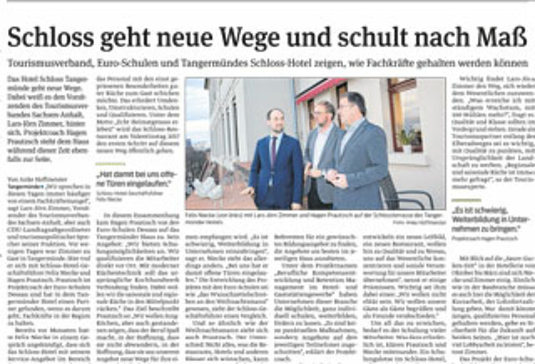 Volksstimme berichtet über Projekt HoGa.Retention an den Euro-Schulen