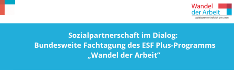 Ein weiß-blaues Cover mit der Aufschrift Ein Cover mit verschiedenen Personen im Hintergrund und der Aufschrift "Sozialpartnerschaft im Dialog".