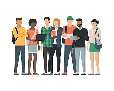 Jugend-Integrationskurs startet erfolgreich in die Praktikumsphase Multinationale Gruppe junger Menschen.