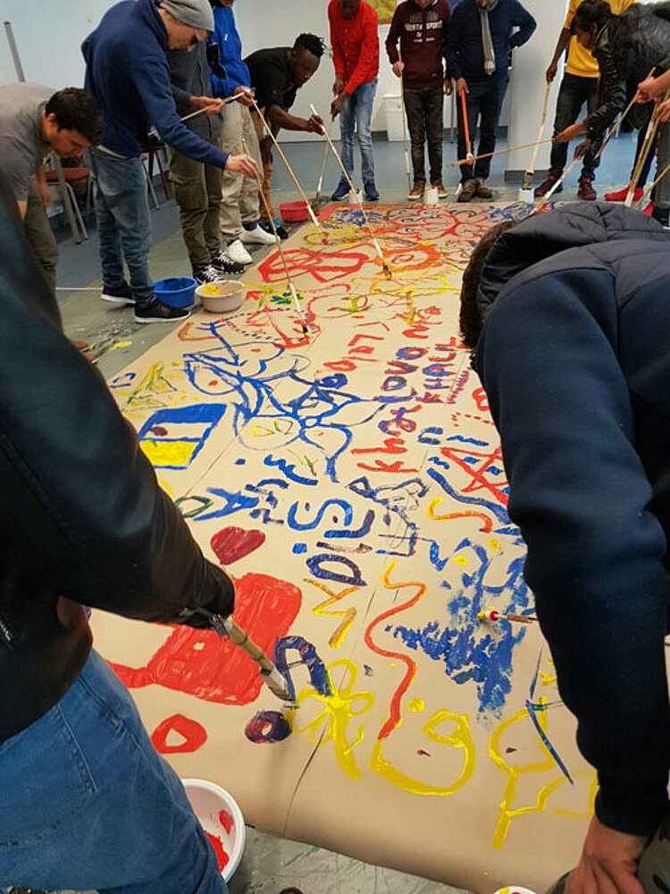 Kunstprojekt mit Flüchtlingen Kunstprojekt mit Flüchtlingen