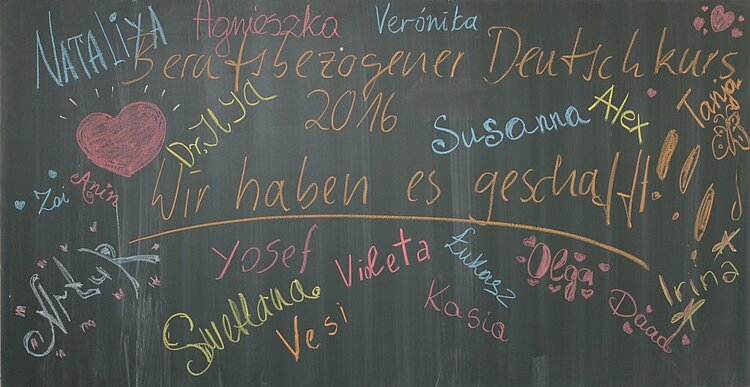 Glückliche ESF-BAMF-Kursteilnehmer Glückliche ESF-BAMF-Kursteilnehmer