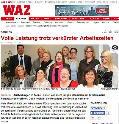 Bündnis Teilzeitausbildung stellte Projekt vor