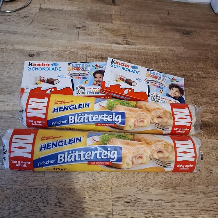 Blätterteig und Schokoladenriegel