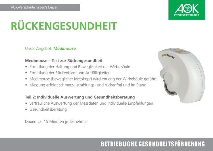 Präsentationsfolie mit Text und rechts einer Abbildung einer sogenannten MediMouse.