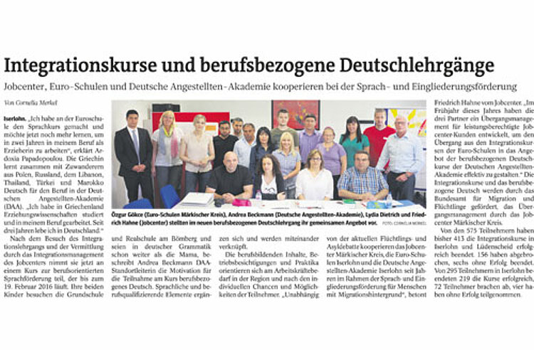IKZ berichtete über die Deutschkurse an den Euro-Schulen