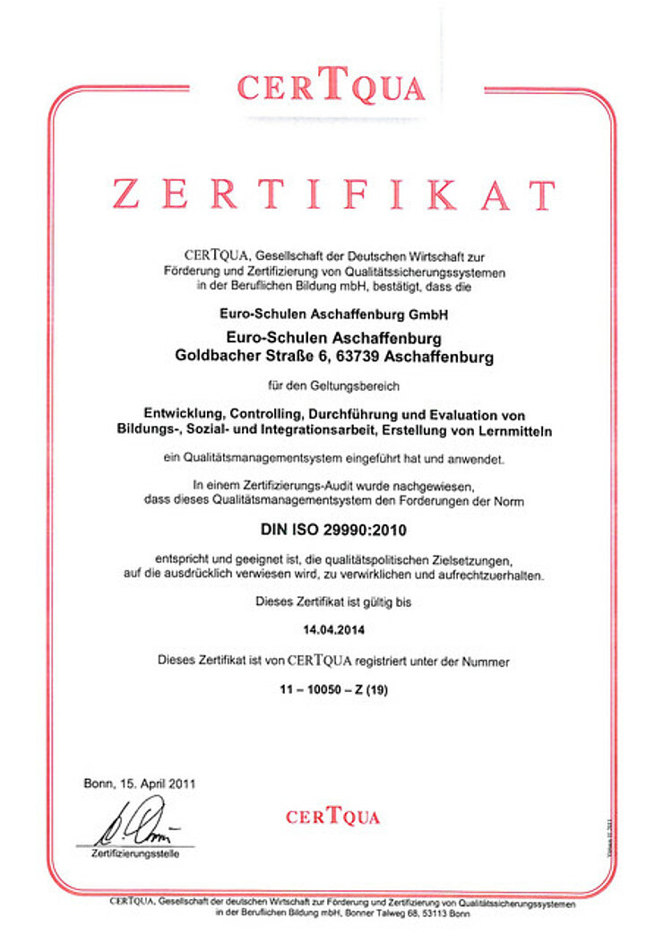 ESO Nr. 1 bei DIN ISO 29990 ESO Nr. 1 bei DIN ISO 29990