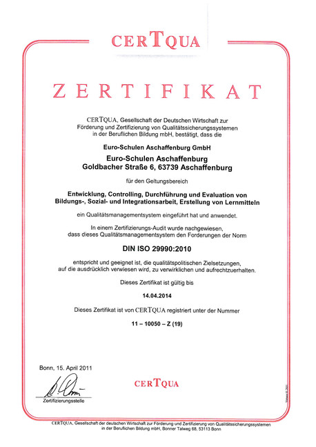 ESO Nr. 1 bei DIN ISO 29990 ESO Nr. 1 bei DIN ISO 29990-1