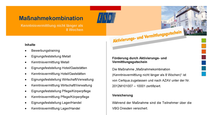 Neue Maßnahmenkombination zur Erhöhung Ihrer Berufschancen Neue Maßnahmenkombination zur Erhöhung Ihrer Berufschancen-1