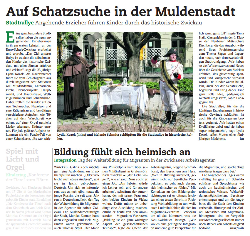 Euro-Schulen Zwickau und Bildungsthemen in der Presse Euro-Schulen Zwickau und Bildungsthemen in der Presse-1