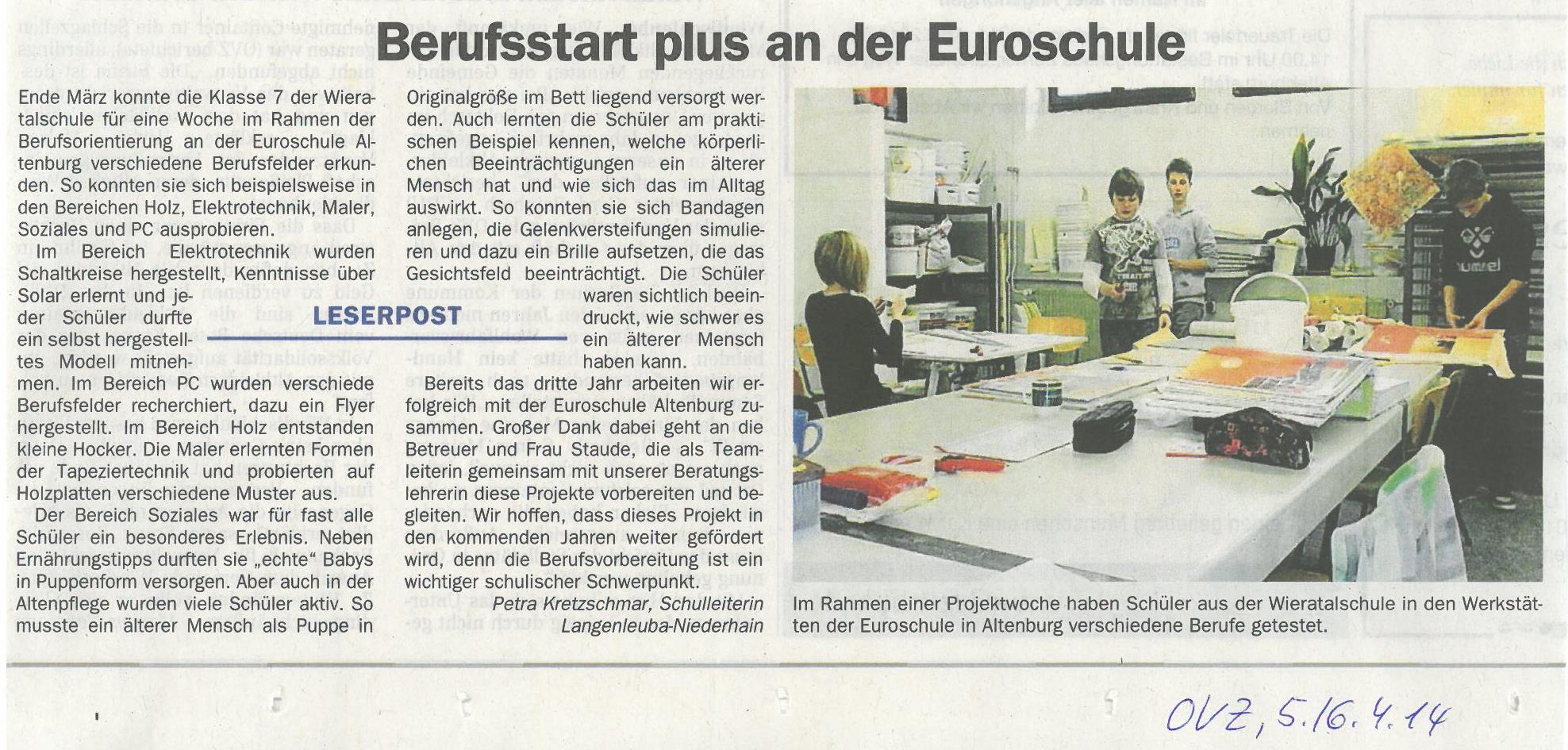 Projekt zur Berufsorientierung: "Berufsstart plus" Projekt zur Berufsorientierung: "Berufsstart plus" -1