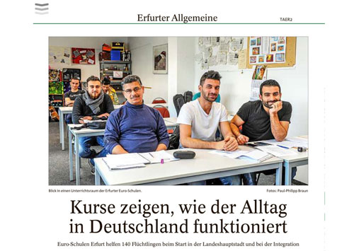 Presse berichtet über Kurse für Flüchtlinge an den Euro-Schulen-1
